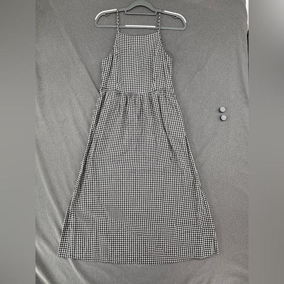Old Navy Dresses & Skirts - Old Navy Gingham Midi Dress Women Medium Black White Cami Sundress Pockets